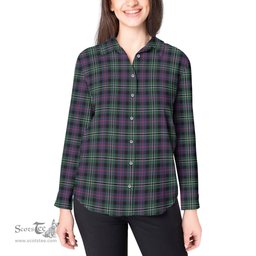 ScotsTee Shop Scottish Rose Hunting Modern Clan Tartan Womens Long Sleeve Shirt