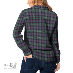 ScotsTee Shop Scottish Rose Hunting Modern Clan Tartan Womens Long Sleeve Shirt