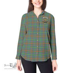 ScotsTee Shop Scottish MacIntosh Hunting Ancient Clan Crest Tartan Womens Long Sleeve Shirt