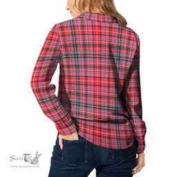 ScotsTee Shop Scottish Straiton Clan Crest Tartan Womens Long Sleeve Shirt