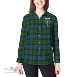 ScotsTee Shop Scottish MacKay Modern Clan Crest Tartan Womens Long Sleeve Shirt