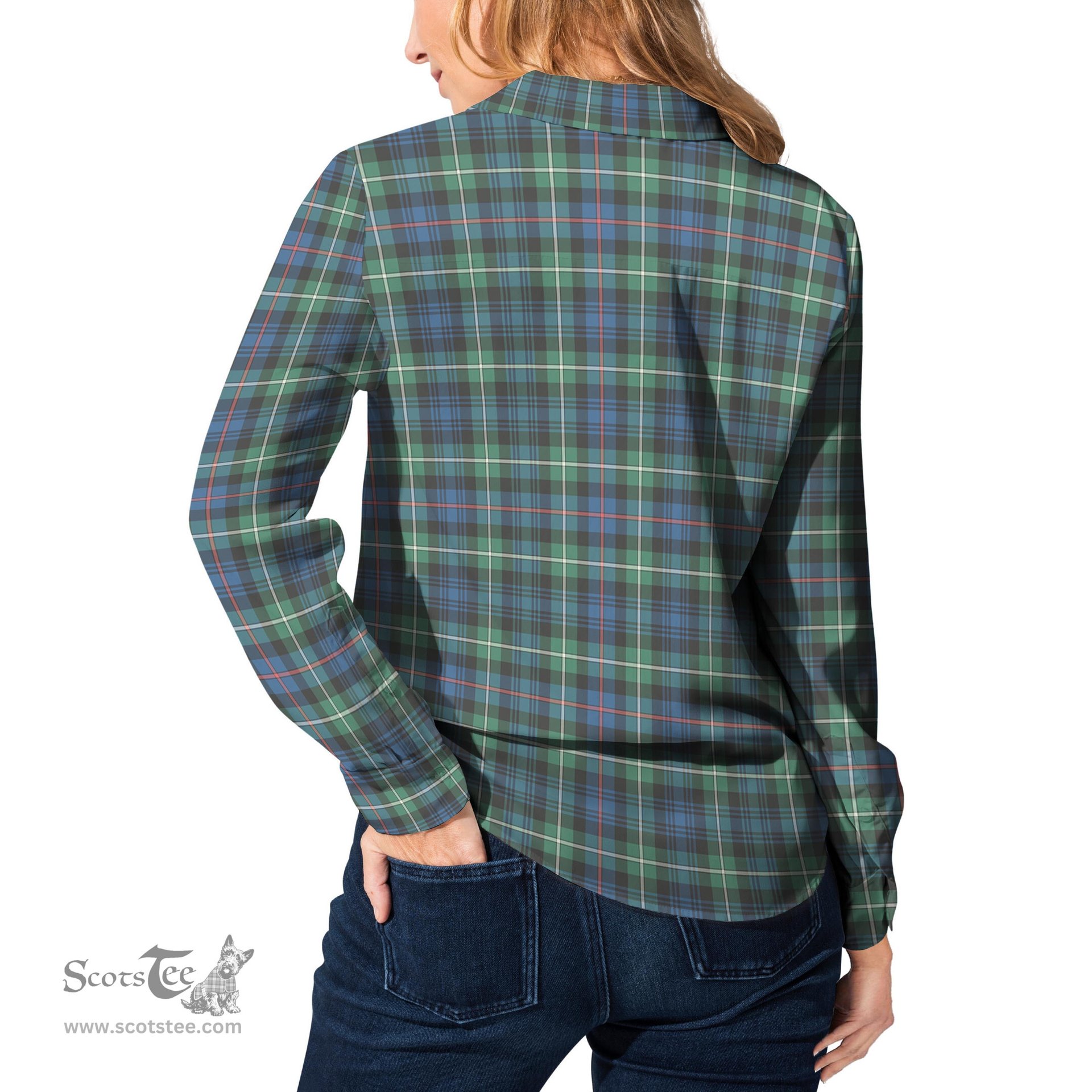 ScotsTee Shop Scottish MacKenzie Ancient Clan Tartan Womens Long Sleeve Shirt