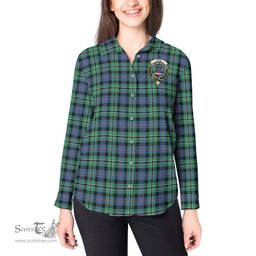 ScotsTee Shop Scottish Rose Hunting Ancient Clan Crest Tartan Womens Long Sleeve Shirt
