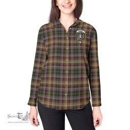 ScotsTee Shop Scottish MacKay of Strathnaver Clan Crest Tartan Womens Long Sleeve Shirt