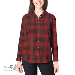 ScotsTee Shop Scottish Wemyss Clan Tartan Womens Long Sleeve Shirt