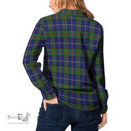 ScotsTee Shop Scottish MacLeod of Harris Modern Clan Crest Tartan Womens Long Sleeve Shirt
