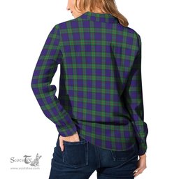 ScotsTee Shop Scottish MacKinlay Modern Clan Crest Tartan Womens Long Sleeve Shirt
