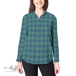 ScotsTee Shop Scottish Oliphant Ancient Clan Tartan Womens Long Sleeve Shirt