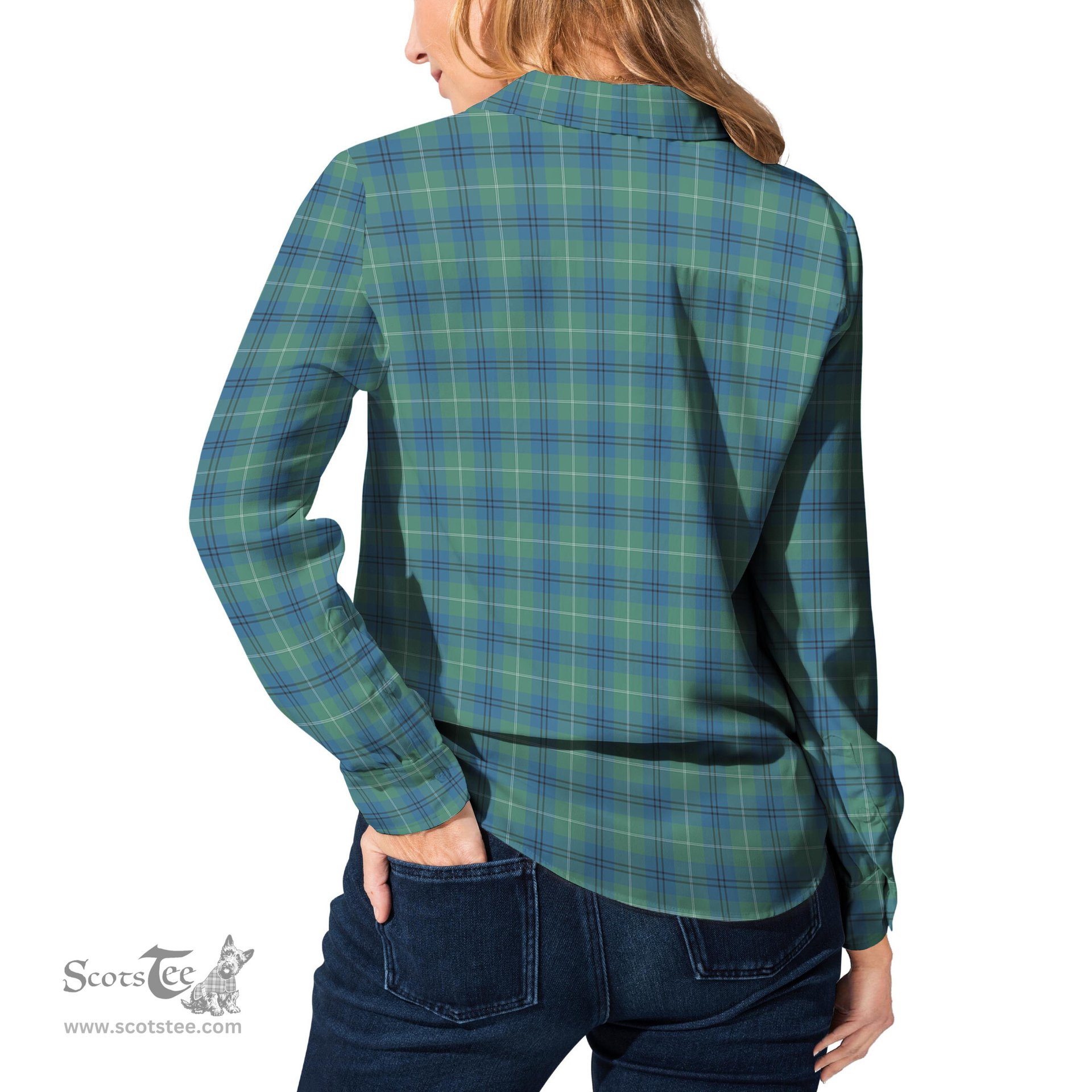 ScotsTee Shop Scottish Oliphant Ancient Clan Tartan Womens Long Sleeve Shirt