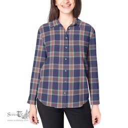 ScotsTee Shop Scottish Stewart of Appin Hunting Dress Clan Tartan Womens Long Sleeve Shirt