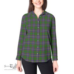 ScotsTee Shop Scottish Strange of Balkaskie Clan Tartan Womens Long Sleeve Shirt