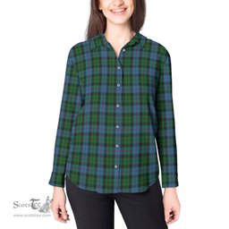 ScotsTee Shop Scottish Morrison Society Clan Tartan Womens Long Sleeve Shirt