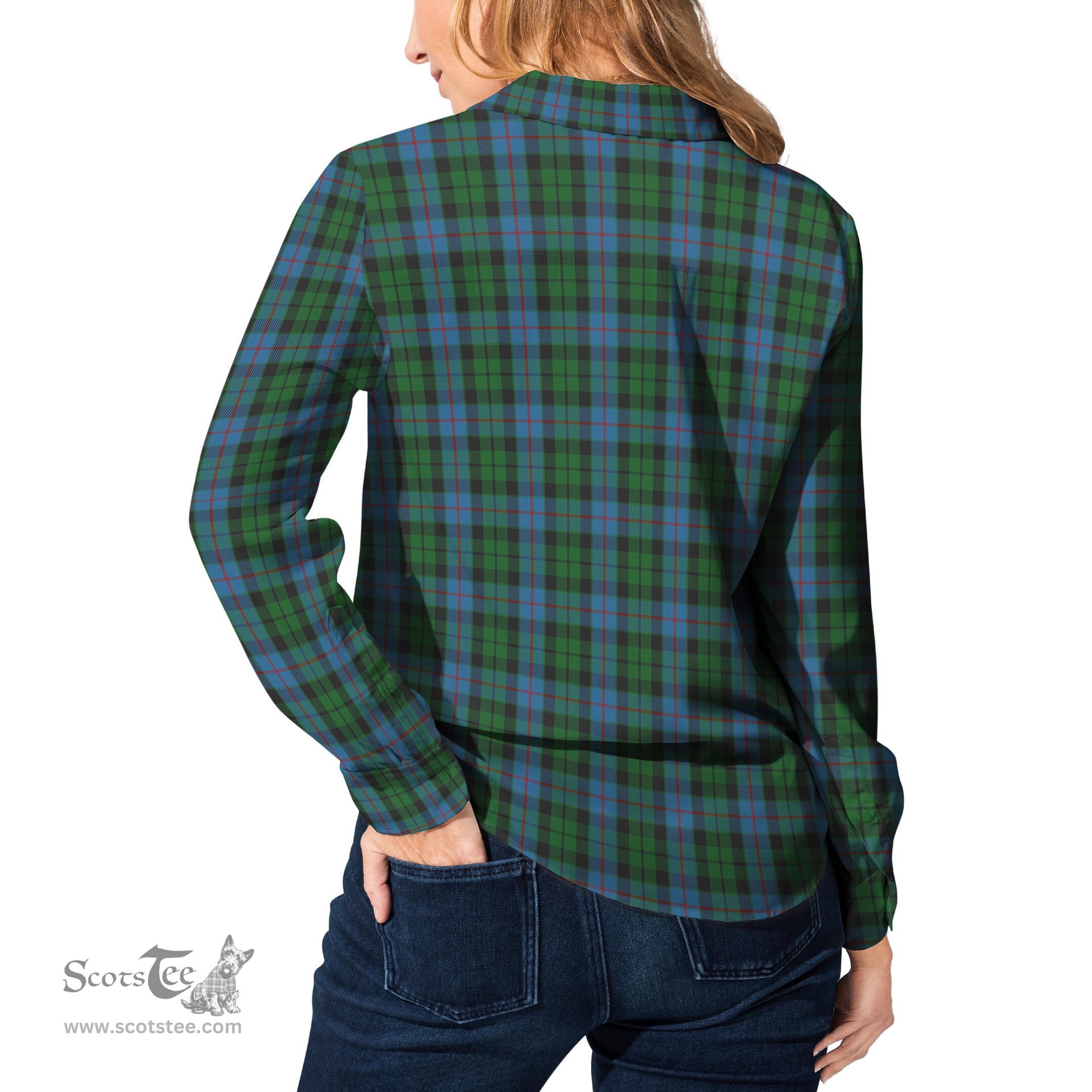 ScotsTee Shop Scottish Morrison Society Clan Tartan Womens Long Sleeve Shirt