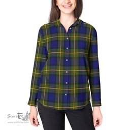 ScotsTee Shop Scottish Muir Clan Tartan Womens Long Sleeve Shirt