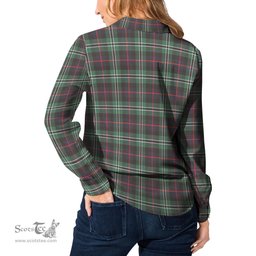 ScotsTee Shop Scottish Rollo Hunting Clan Crest Tartan Womens Long Sleeve Shirt