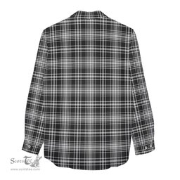 ScotsTee Shop Scottish MacLean Black and White Clan Tartan Womens Long Sleeve Shirt