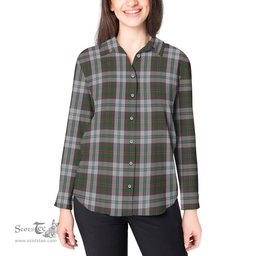 ScotsTee Shop Scottish Stewart of Appin Dress Clan Tartan Womens Long Sleeve Shirt