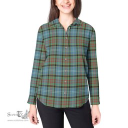 ScotsTee Shop Scottish Walkinshaw Clan Tartan Womens Long Sleeve Shirt