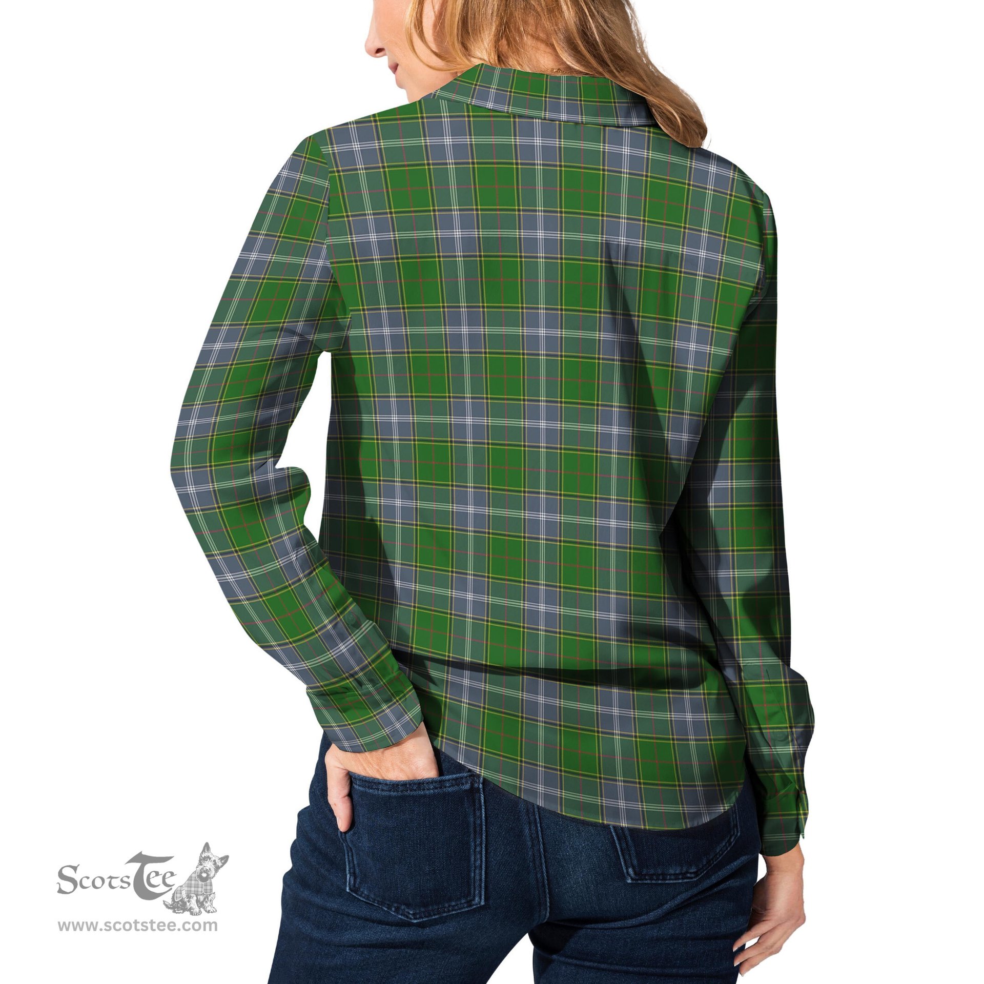 ScotsTee Shop Scottish Pringle Clan Tartan Womens Long Sleeve Shirt