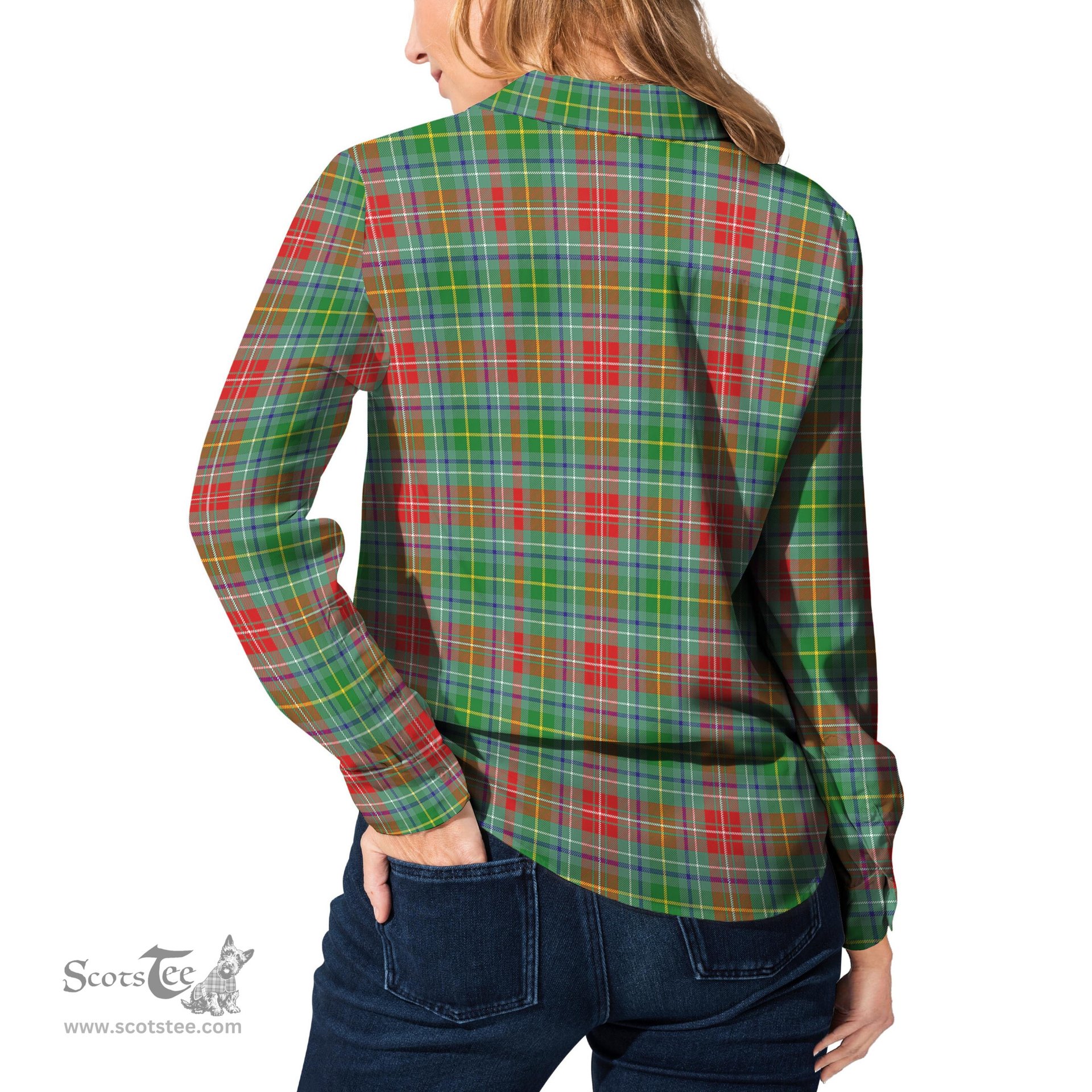ScotsTee Shop Scottish Muirhead Clan Tartan Womens Long Sleeve Shirt