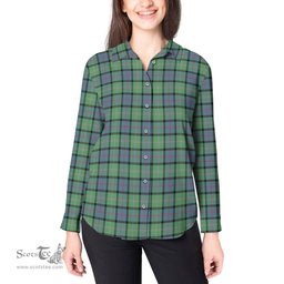 ScotsTee Shop Scottish MacThomas Ancient Clan Tartan Womens Long Sleeve Shirt