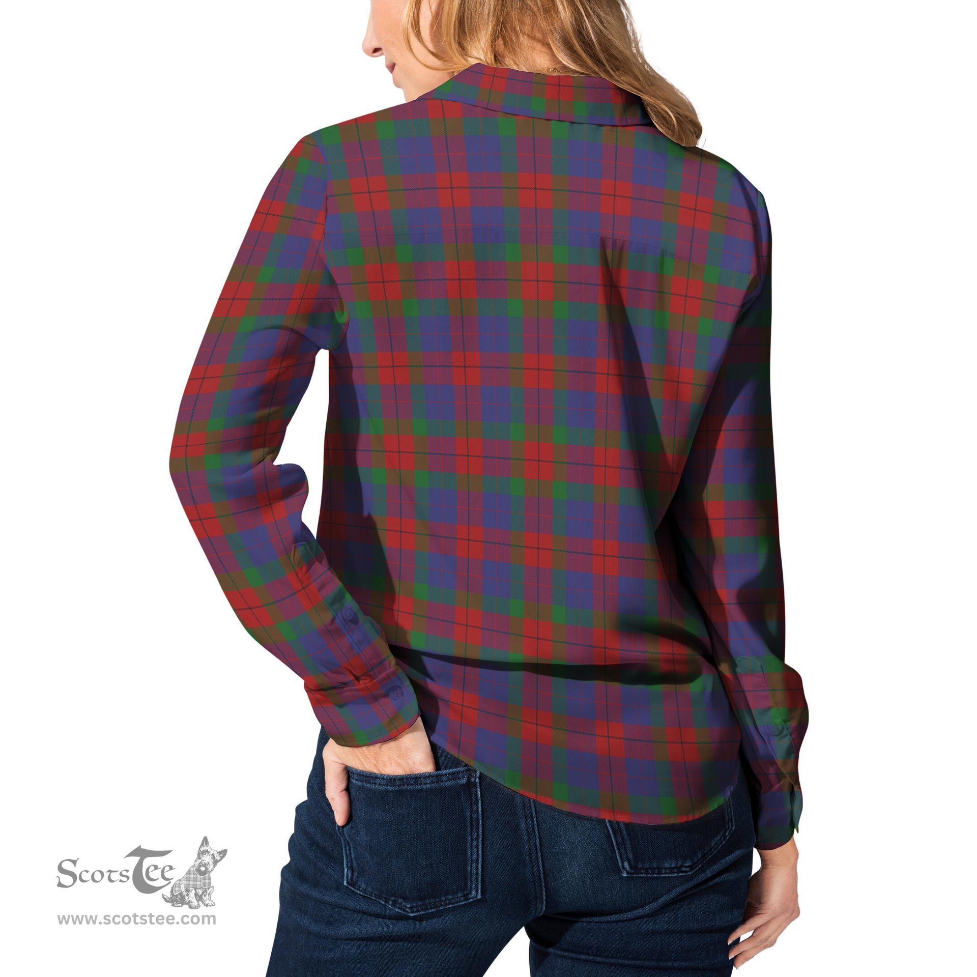 ScotsTee Shop Scottish Skene of Cromar Clan Tartan Womens Long Sleeve Shirt