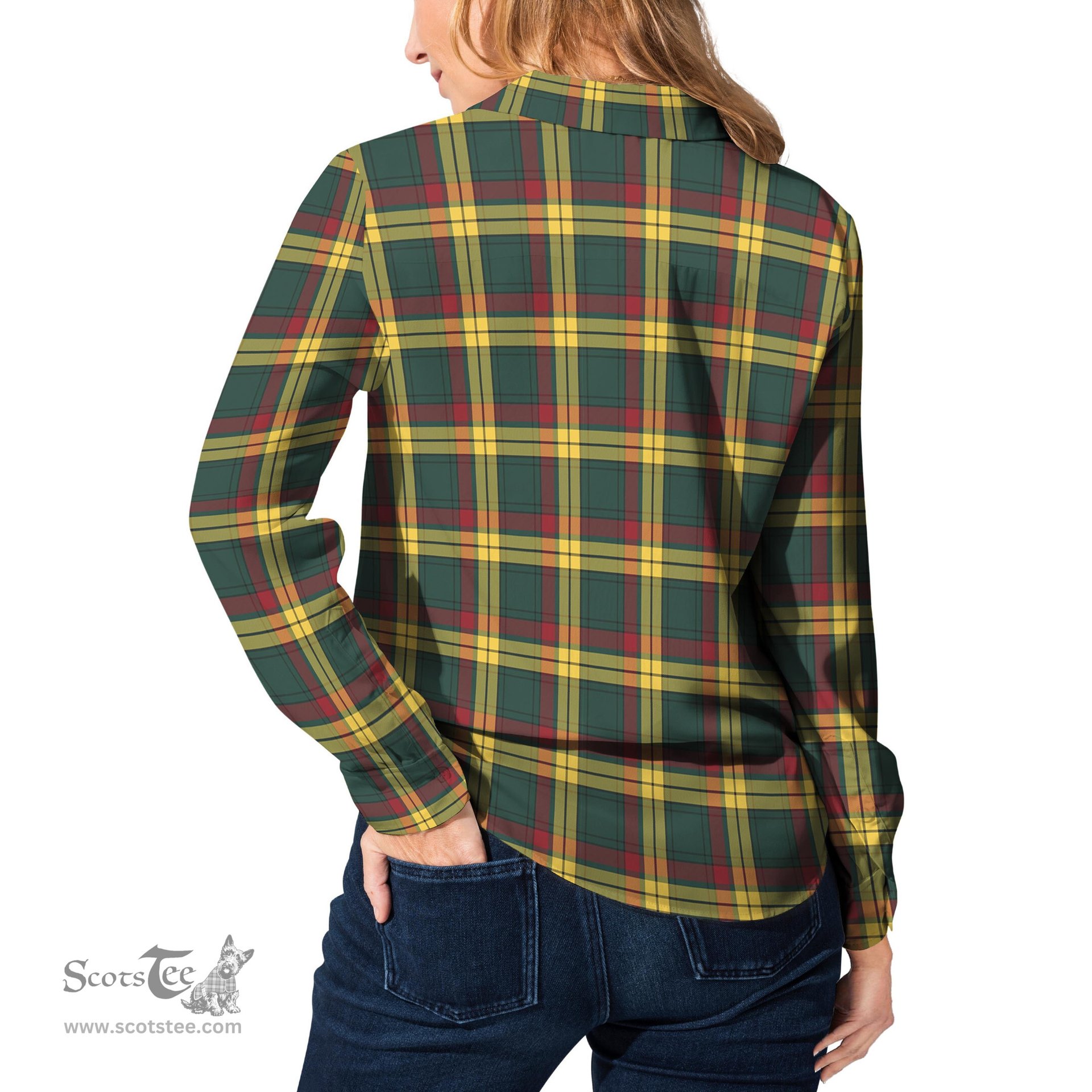 ScotsTee Shop Scottish MacMillan Old Modern Clan Tartan Womens Long Sleeve Shirt