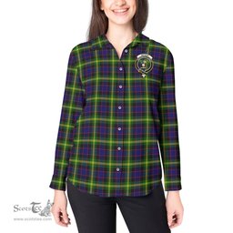ScotsTee Shop Scottish Watson Modern Clan Crest Tartan Womens Long Sleeve Shirt
