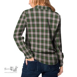 ScotsTee Shop Scottish MacKinnon Dress Clan Tartan Womens Long Sleeve Shirt
