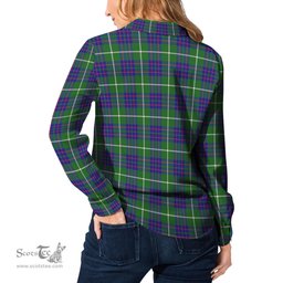 ScotsTee Shop Scottish MacIntyre Hunting Modern Clan Crest Tartan Womens Long Sleeve Shirt