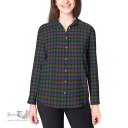 ScotsTee Shop Scottish Murray of Atholl Modern Clan Tartan Womens Long Sleeve Shirt