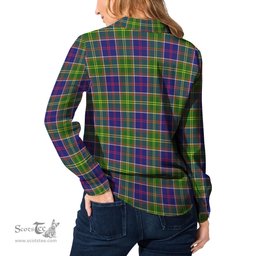 ScotsTee Shop Scottish Whitefoord modern Clan Tartan Womens Long Sleeve Shirt