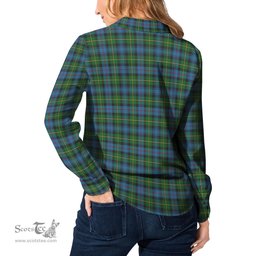 ScotsTee Shop Scottish MacLeod of Skye Clan Tartan Womens Long Sleeve Shirt