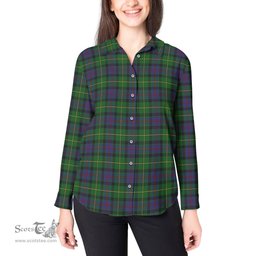 ScotsTee Shop Scottish Tait Modern Clan Tartan Womens Long Sleeve Shirt