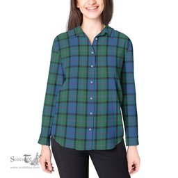 ScotsTee Shop Scottish MacThomas Clan Tartan Womens Long Sleeve Shirt