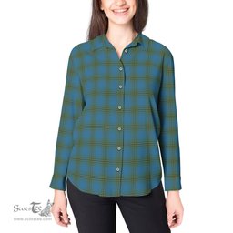 ScotsTee Shop Scottish Oliver Clan Tartan Womens Long Sleeve Shirt