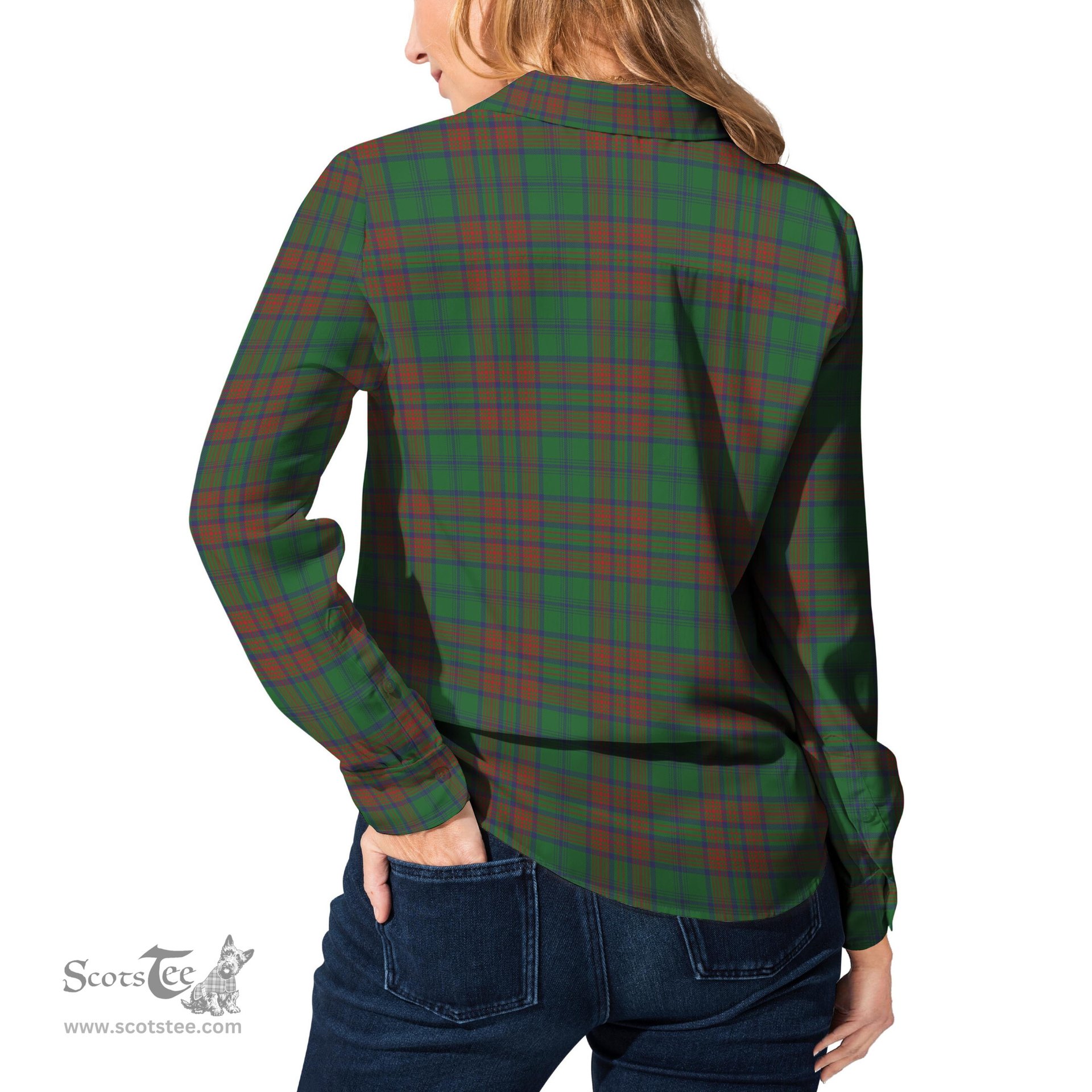 ScotsTee Shop Scottish Matheson Hunting Highland Clan Tartan Womens Long Sleeve Shirt