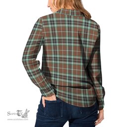 ScotsTee Shop Scottish Thomson Hunting Modern Clan Crest Tartan Womens Long Sleeve Shirt