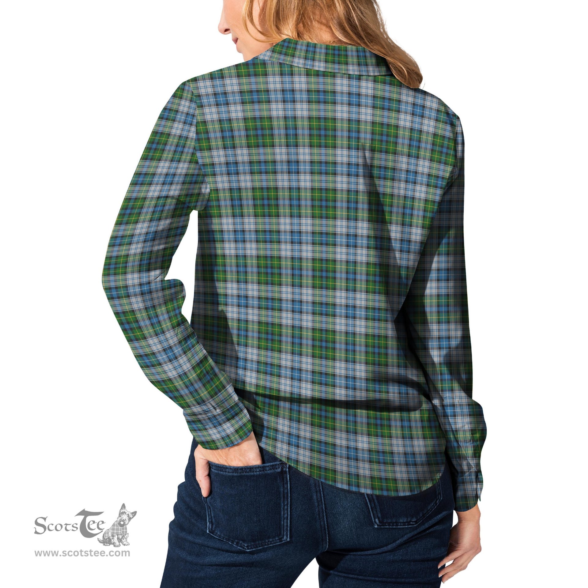 ScotsTee Shop Scottish MacNeil Dress Clan Tartan Womens Long Sleeve Shirt