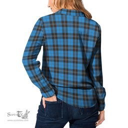ScotsTee Shop Scottish Ramsay Blue Ancient Clan Crest Tartan Womens Long Sleeve Shirt
