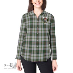 ScotsTee Shop Scottish Taylor Dress Clan Crest Tartan Womens Long Sleeve Shirt