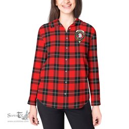 ScotsTee Shop Scottish Ramsay Modern Clan Crest Tartan Womens Long Sleeve Shirt