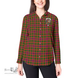 ScotsTee Shop Scottish Skene Modern Clan Crest Tartan Womens Long Sleeve Shirt