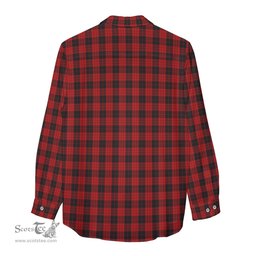 ScotsTee Shop Scottish MacLeod Black and Red Clan Crest Tartan Womens Long Sleeve Shirt