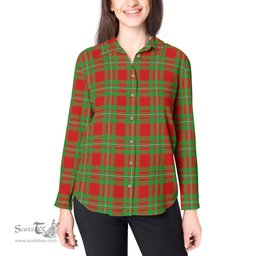 ScotsTee Shop Scottish MacGregor Modern Clan Tartan Womens Long Sleeve Shirt
