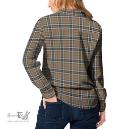 ScotsTee Shop Scottish Thomson Camel Clan Tartan Womens Long Sleeve Shirt