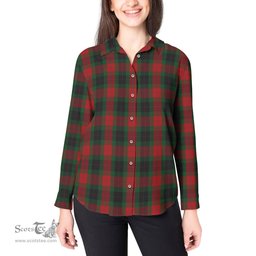 ScotsTee Shop Scottish Skene of Cromar Black Clan Tartan Womens Long Sleeve Shirt