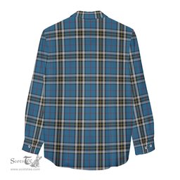 ScotsTee Shop Scottish Thomson Dress Blue Clan Tartan Womens Long Sleeve Shirt
