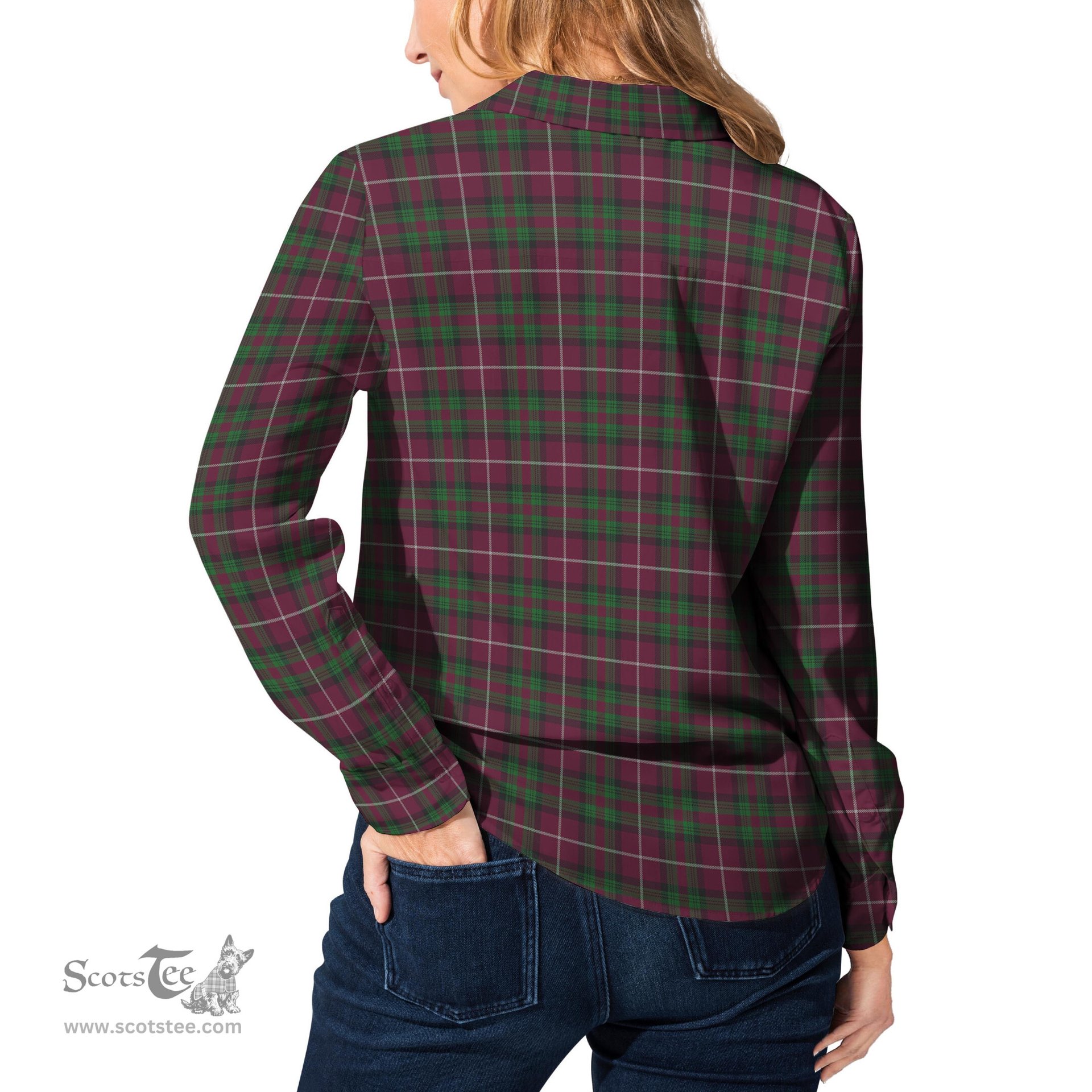 ScotsTee Shop Scottish Stewart of Bute Hunting Clan Tartan Womens Long Sleeve Shirt