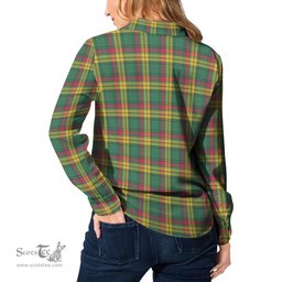ScotsTee Shop Scottish MacMillan Old Ancient Clan Crest Tartan Womens Long Sleeve Shirt